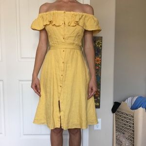Off the Shoulder Yellow Dress